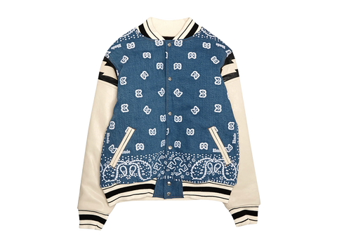 Rhude Bandana Pattern Denim Bomber Jacket