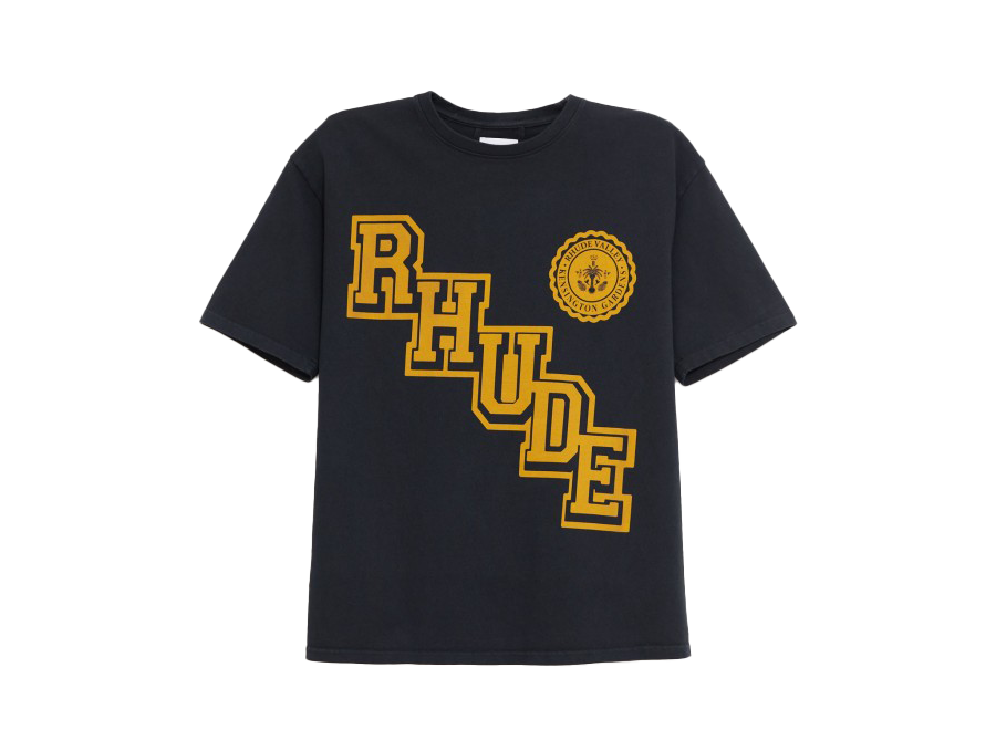 Rhude Collegiate Crest Tee Vintage Black/Yellow