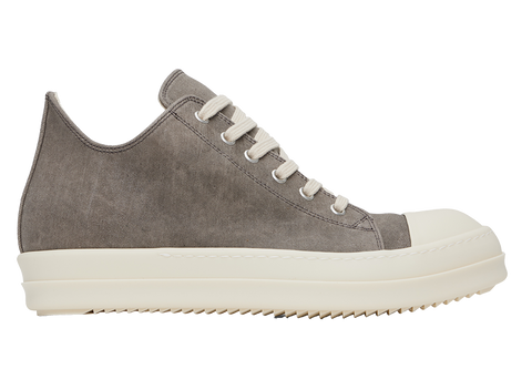 Rick Owens DRKSHDW Grey Porterville Foil Stretch Denim Sneakers (Pre-Owned)