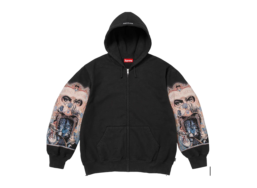 Supreme Michael Jackson Dangerous Zip Up Hooded Sweatshirt Black (Pre-Owned)