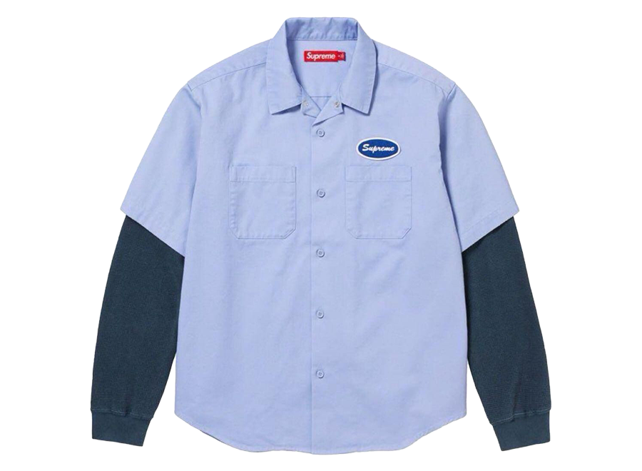 Supreme Thermal Sleeve Work Shirt Light Blue