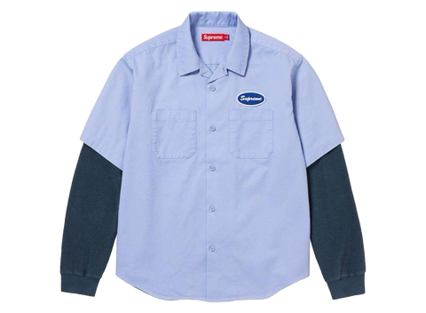Supreme Thermal Sleeve Work Shirt Light Blue