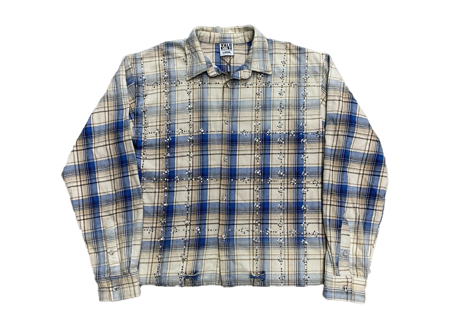 Vale Forever Rhinestone Flannel Cream/Blue