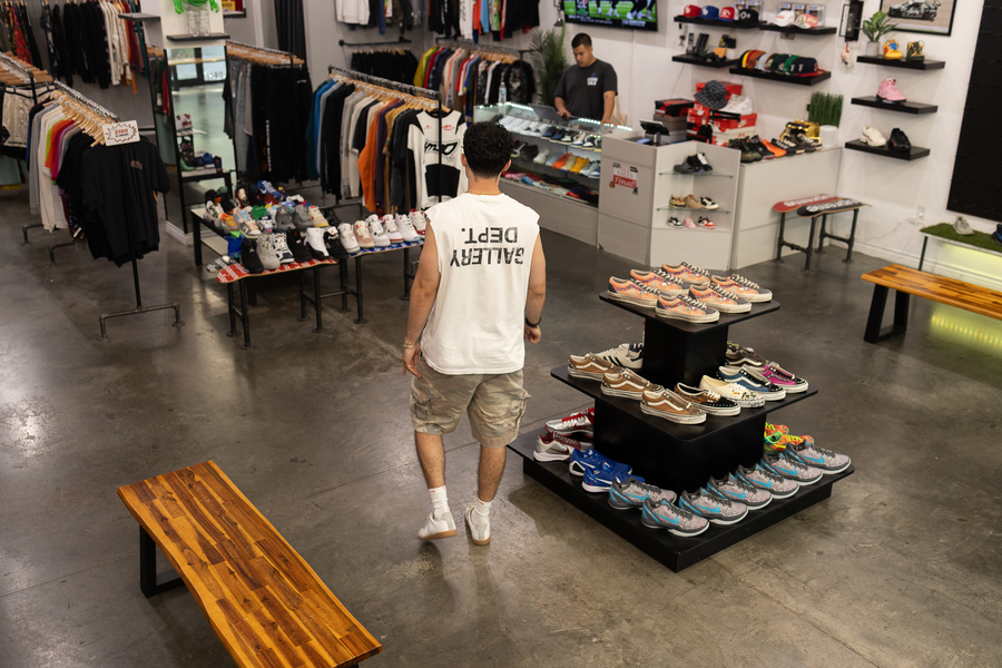 The SOLDOUT LA shoe wall