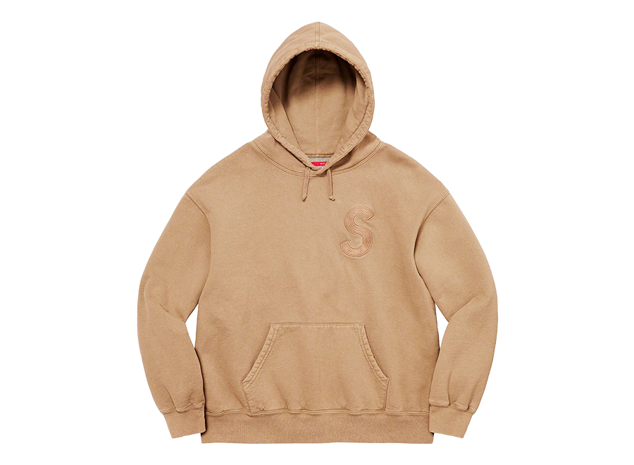 Supreme S Logo Overdyed Hoodie Tan