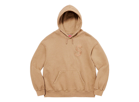 Supreme S Logo Overdyed Hoodie Tan