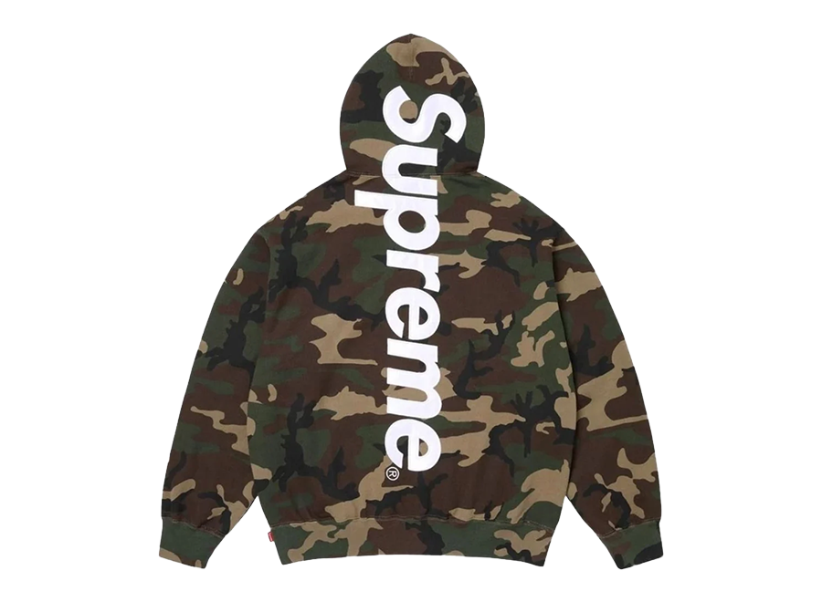 Supreme Satin Applique Hooded Sweatshirt (SS26) Woodland Camo