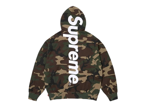 Supreme Satin Applique Hooded Sweatshirt (SS26) Woodland Camo