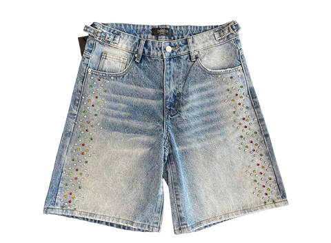 HMDD H Star Crystal Jorts Indigo